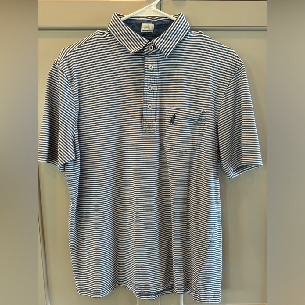 Men’s Johnnie-O stripe Polo size Medium
